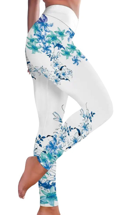Malla floral azul