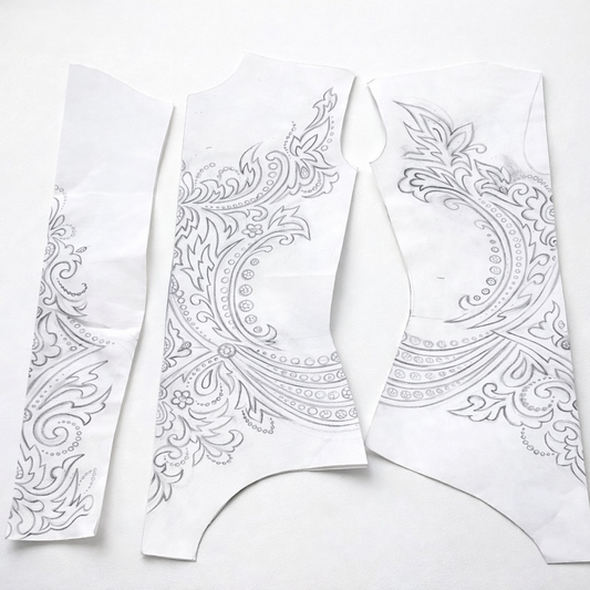 Piezas de patrón de maillot con diseño floral neón pintado a mano