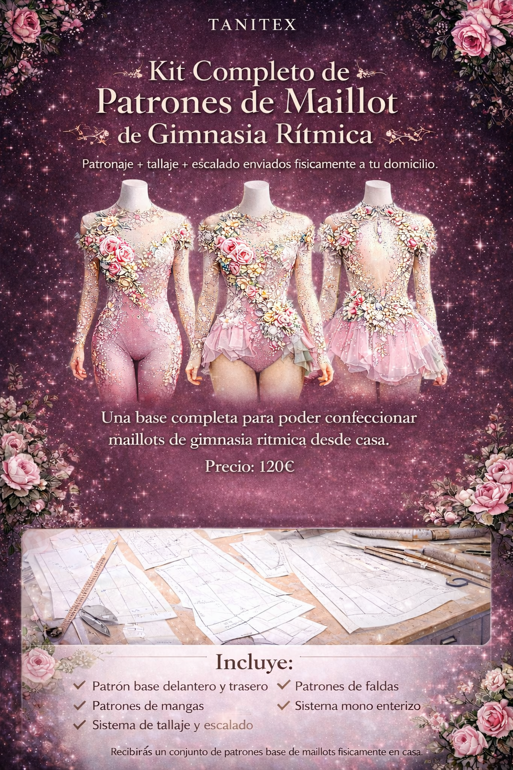 Patronaje Base Profesional para Crear Maillots de Gimnasia Rítmica