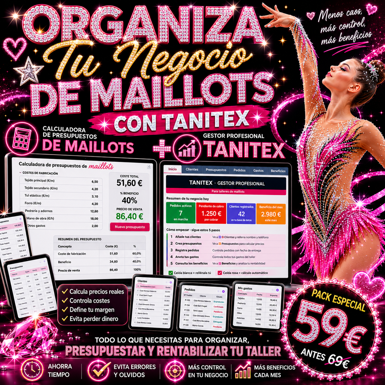 Pack Negocio de Maillots ( Calculadora + Gestor )