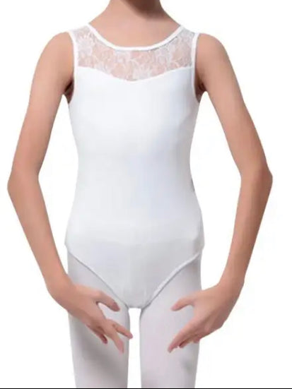 Cotton and lace leotard