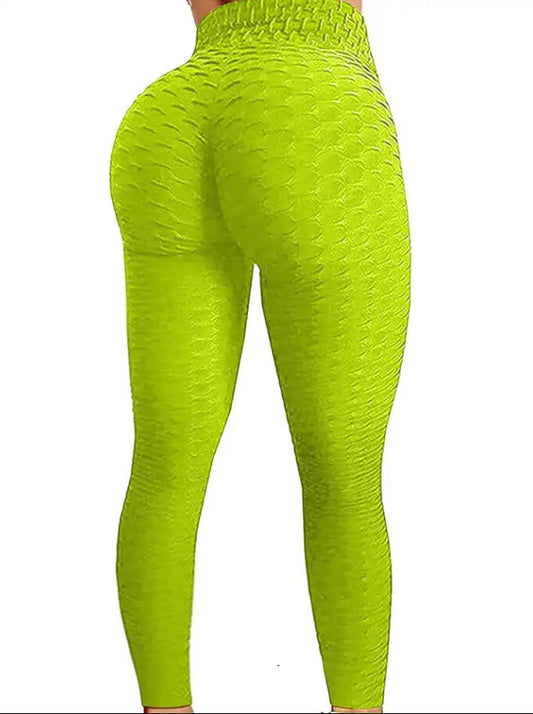 Fluorine yellow push up leggings