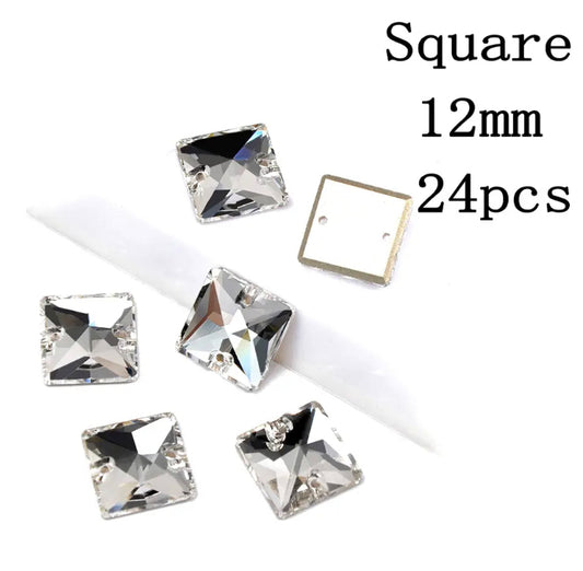 Square glass stones (24 pieces)